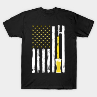 Craft Beer American Flag USA T-Shirt, 4th July Brewery T-Shirt T-Shirt